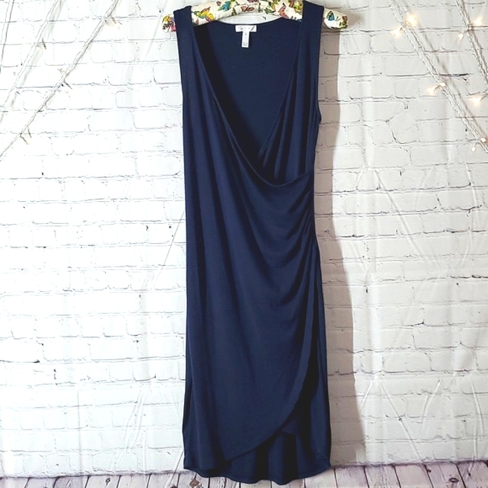 Leith Plunge V-neck Sleeveless Royal Blue Stretchy Bodycon Maxi Dress Size Med - Picture 5 of 16